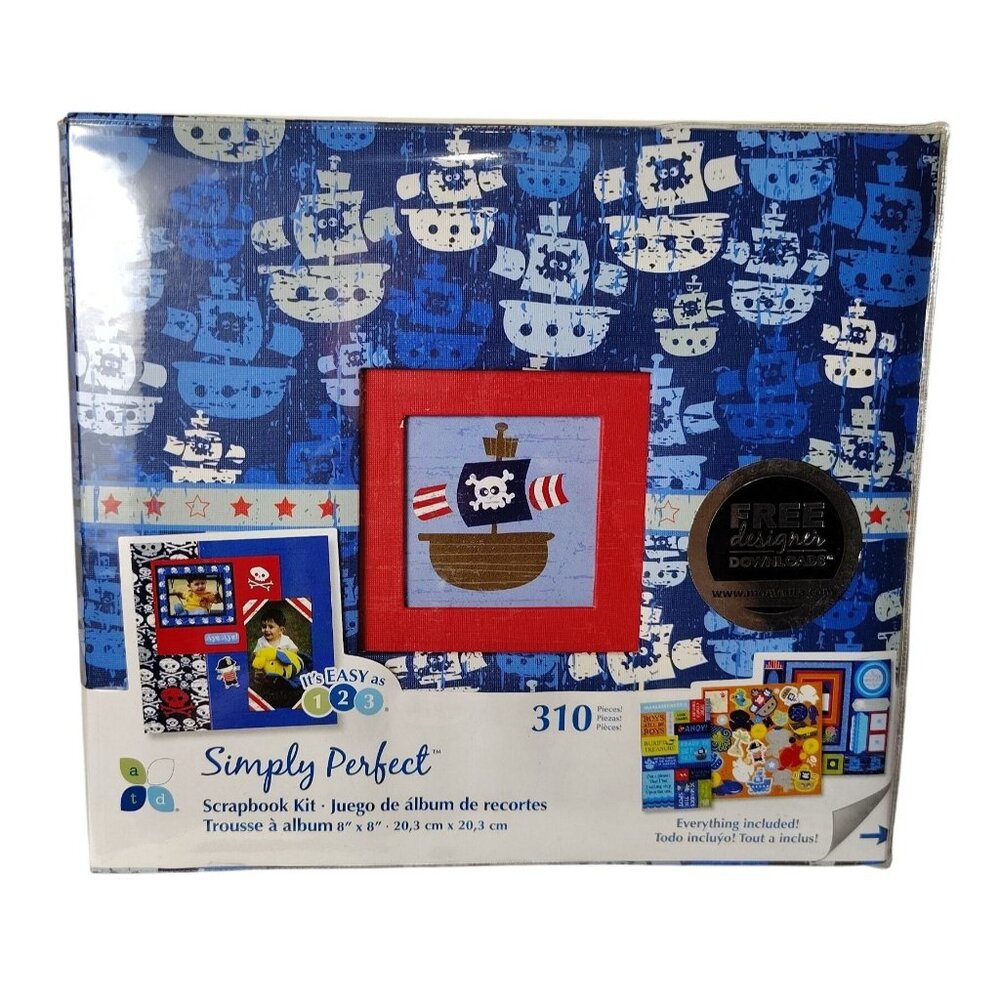 Simply Perfect Pirate Themed 310-Piece 8 X 8 inch Scrapbook Kit
